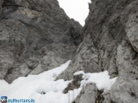 Aufstieg durch die Rinne (6. Seilllänge)