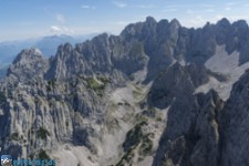 Lärcheck, Gamsflucht, Ackerlspitze, vorne Mitterkaiser und Kleinkaiser, Fritz-Pflaum-Hütte